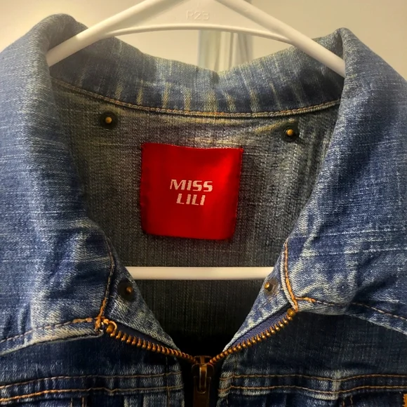 Blue jeans zip up vest/jacket - Picture 3 of 3